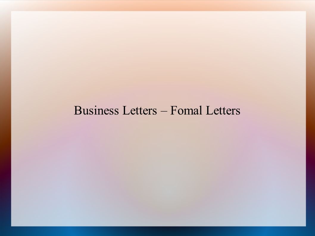 business letters presentation